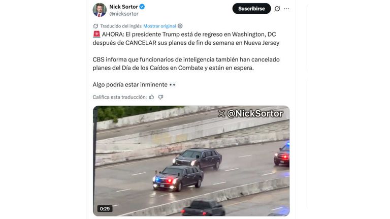 El presidente Trump está de regreso en Washington 22052026
