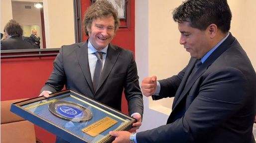 Milei y el gobernador santacruceño, Claudio Vidal.