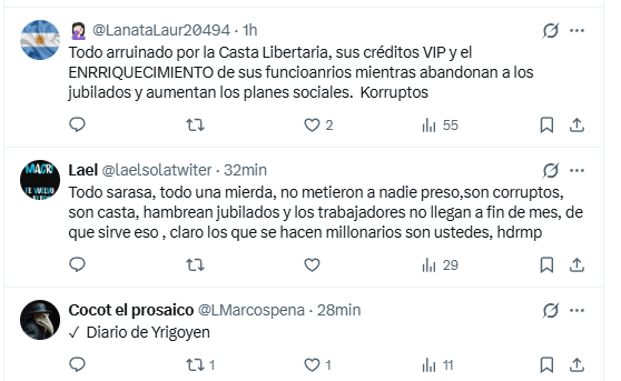 Las respuestas al posteo de Javier Lanari sobre resumen semanal de gestión.
