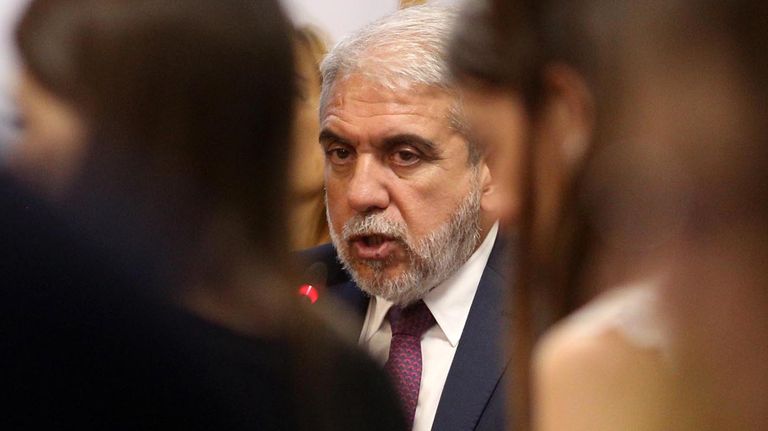 El ministro de Seguridad, Aníbal Fernández, asiste a la Comisión de Seguridad Interior de la Cámara de diputados