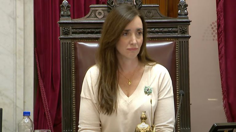 Victoria Villarruel en la sesión del Senado