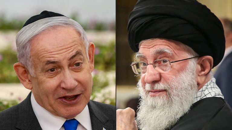 Ali Khamenei ayatolá, Donald Trump y Benjamin Netanyahu 20250618