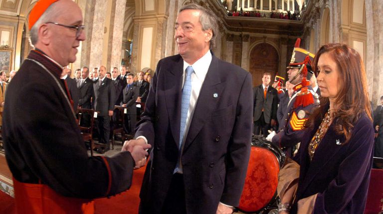 El presidente Nestor Kirchner y el Cardenal Jorge Bergoglio 20230711