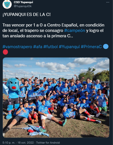 Yupanqui ascendió a la C