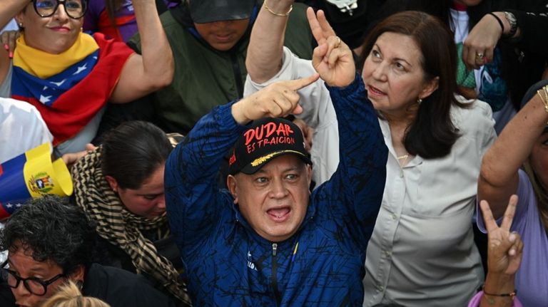 Diosdado Cabello en una manifestación de apoyo a Nicolás Maduro