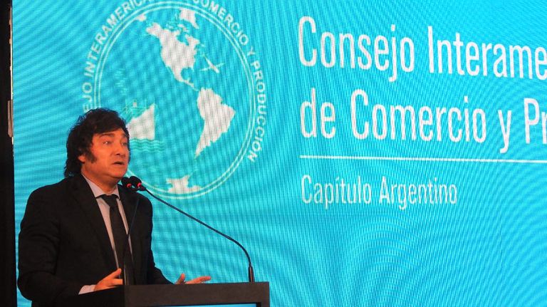 Javier Milei presenta sus propuestas ante el Consejo Interamericano de Comercio y Producción (CICyP)