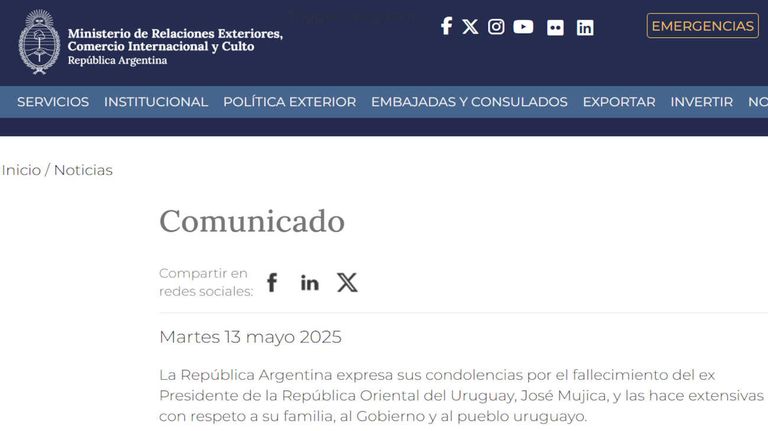 Cancilleria Comunicado 20250513