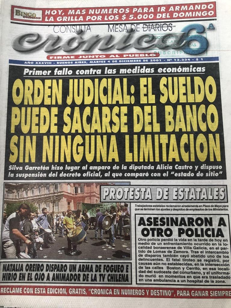 tapas de diarios de los dias 4 y 5 diciembre de 2001 20211203