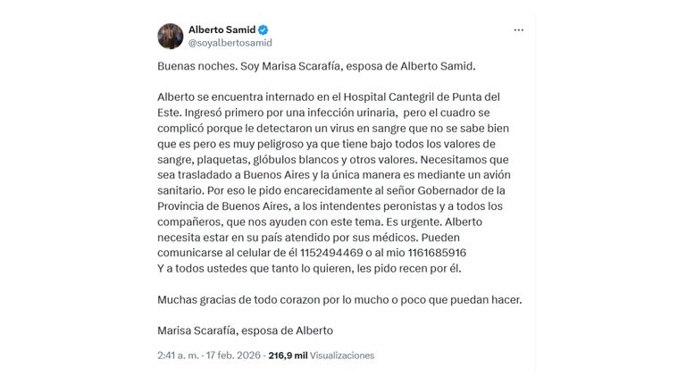 Tweet de Marisa Scarafía