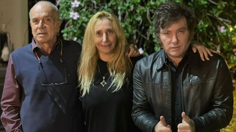 Carlos Rodriguez, Karina y Javier Milei 20230907