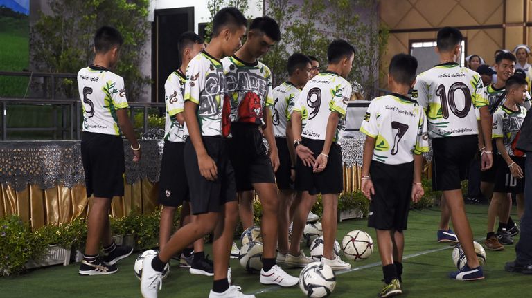 Chicos de Tailandia conferencia de prensa07182018