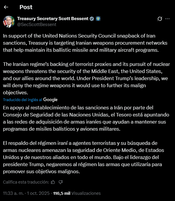 Tweet Scott Bessent