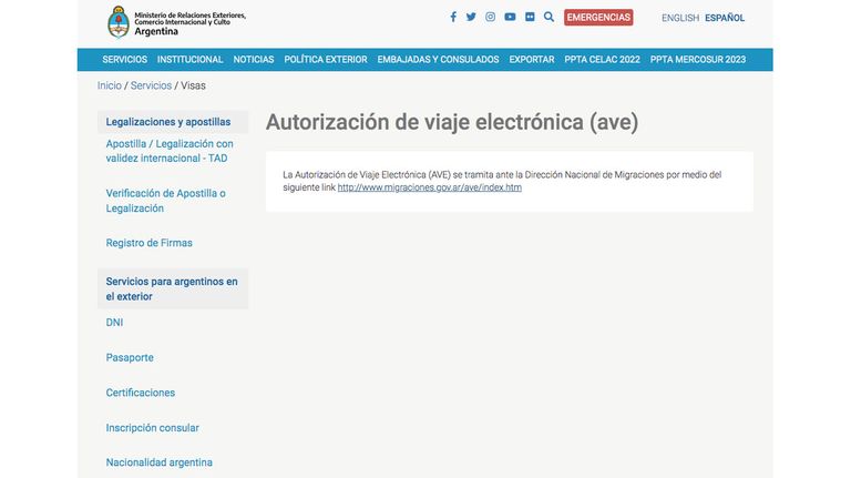 Autorización Electrónica de Viaje