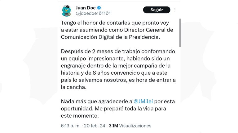 Designación de Juan Doe