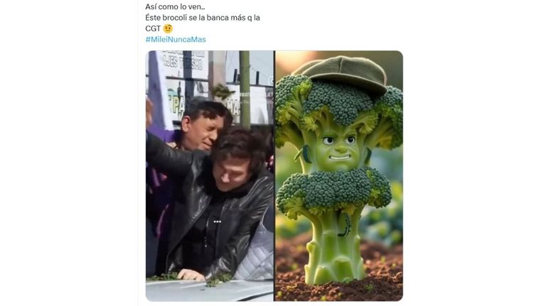 Meme del brócoli contra Milei
