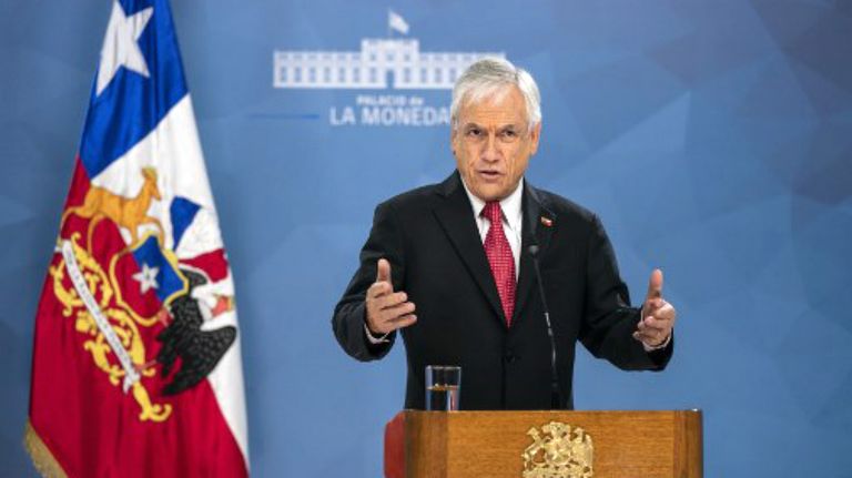 El presidente Piñera, en conferencia de prensa en Chile.
