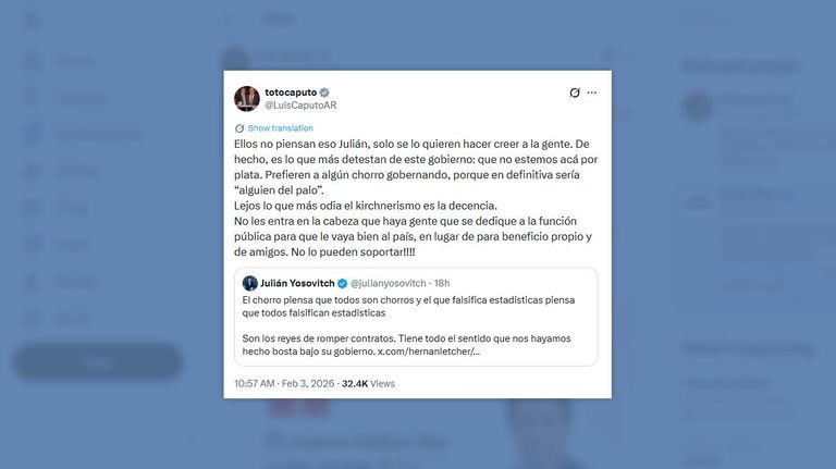 Posteo Luis Caputo 03022026