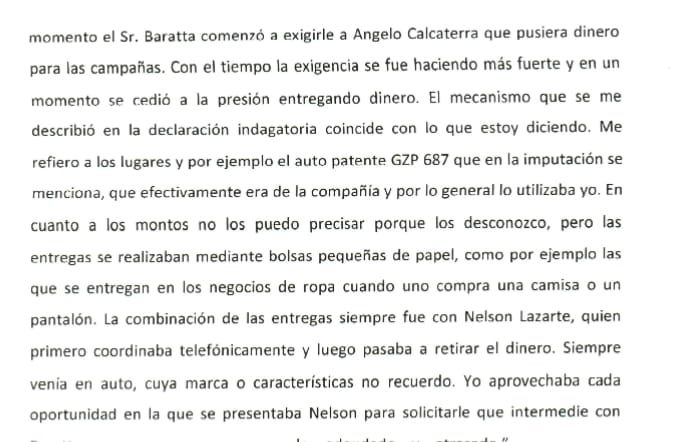 Segmento del testimonio de Sánchez Caballero, de IECSA.