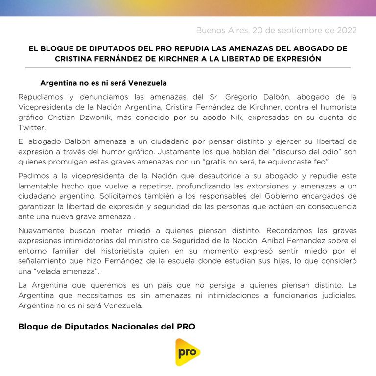 Comunicado del PRO 20220920