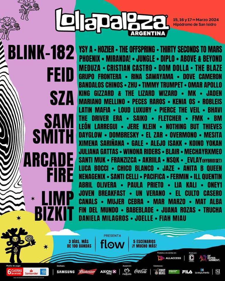 Cómo será el Lineup de Lollapalooza Argentina para 2024