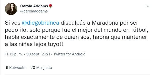 Tuit contra Diego Brancatelli