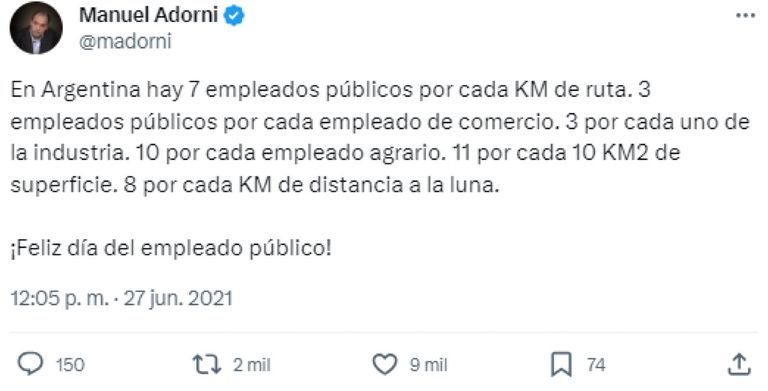 Tweets del economista Manuel Adorni 20231129
