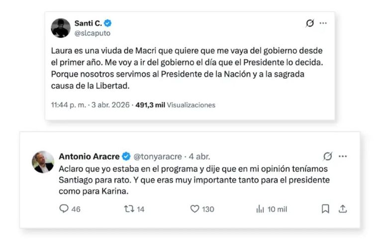 Santiago Caputo llamó a Laura Di Marco 'viuda de Macri'