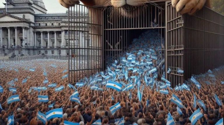 Imagen de IA que compartió Milei durante el debate 20240201