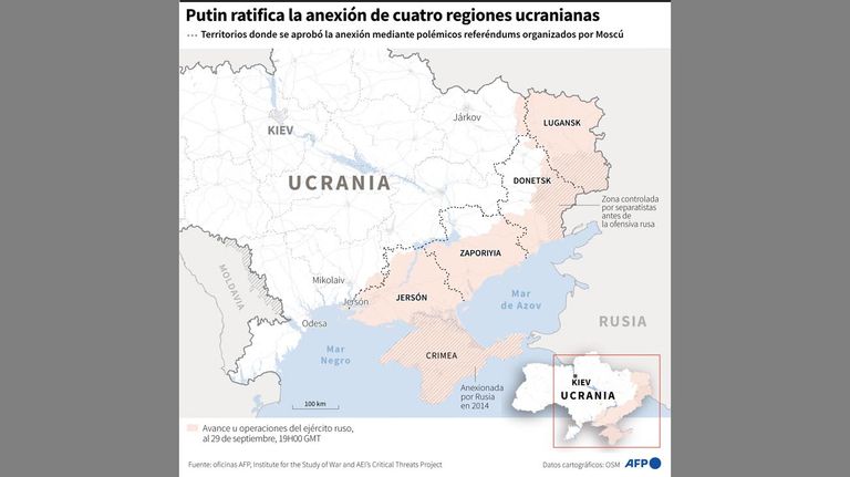 Las cuatro regiones que anexará Rusia 20220930