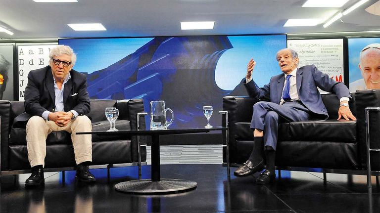 Juan José Sebreli y Marcelo Gioffré, en la entrevista con Jorge Fontevecchia.