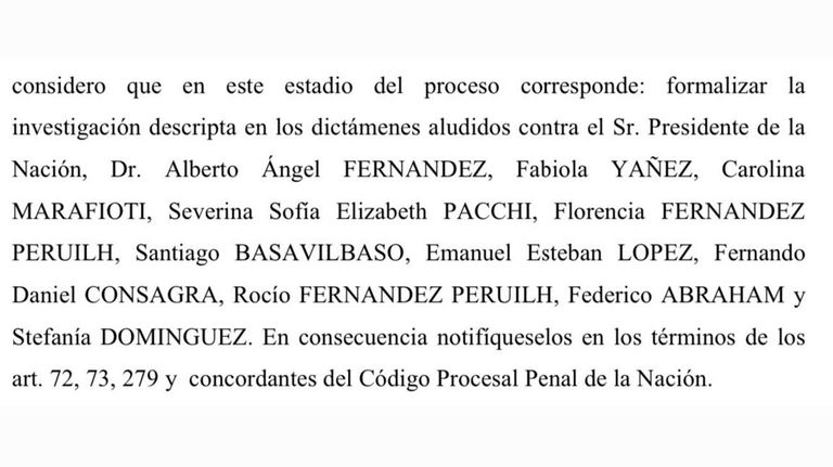 imputacion del presidente en la causa olivos 20210826