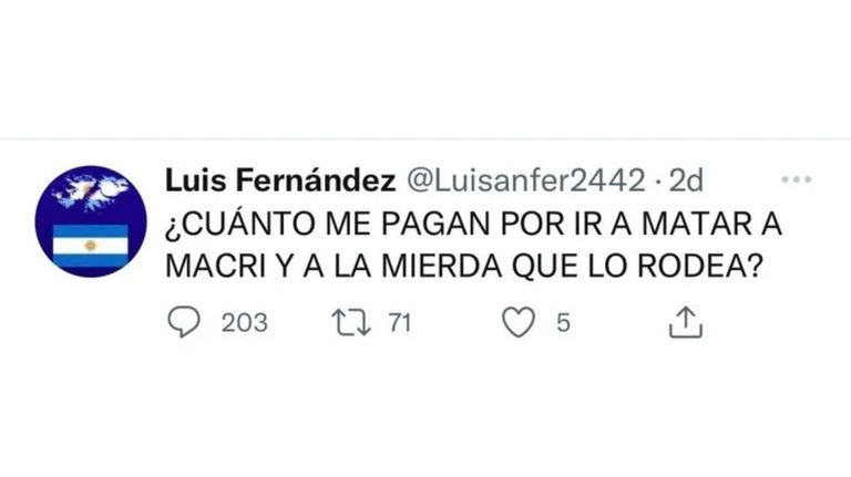 Amenazas a Mauricio Macri