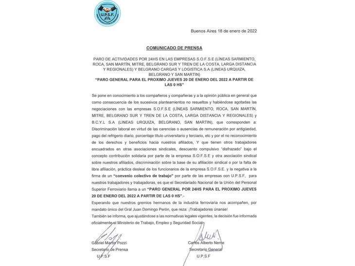 Paro de Trenes