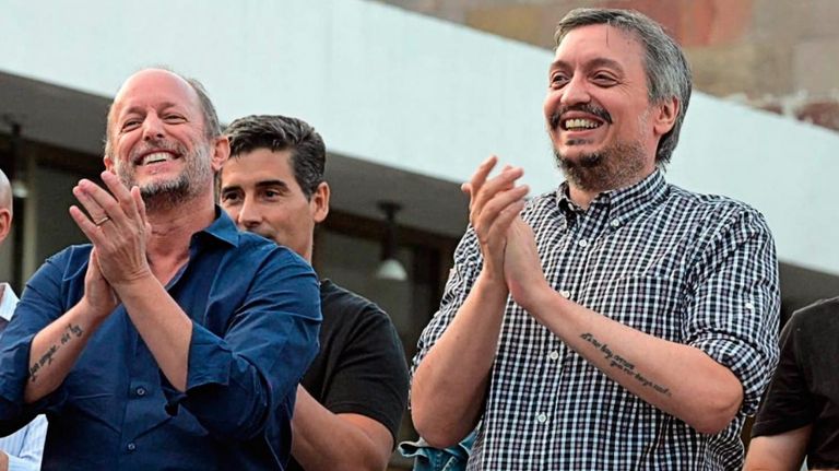 Máximo Kirchner, Wado de Pedro, Martín Insaurralde y Mayra Mendoza, entre otros dirigentes, encabezaron el acto del PJ de San Vicente.