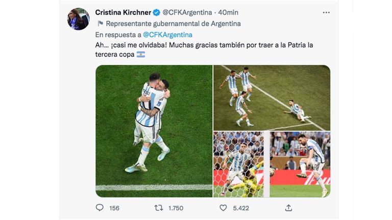 Mensajes de Cristina Fernandez de Kirchner