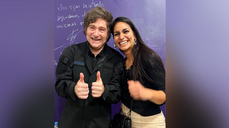 Lucía Montenegro junto a Javier Milei
