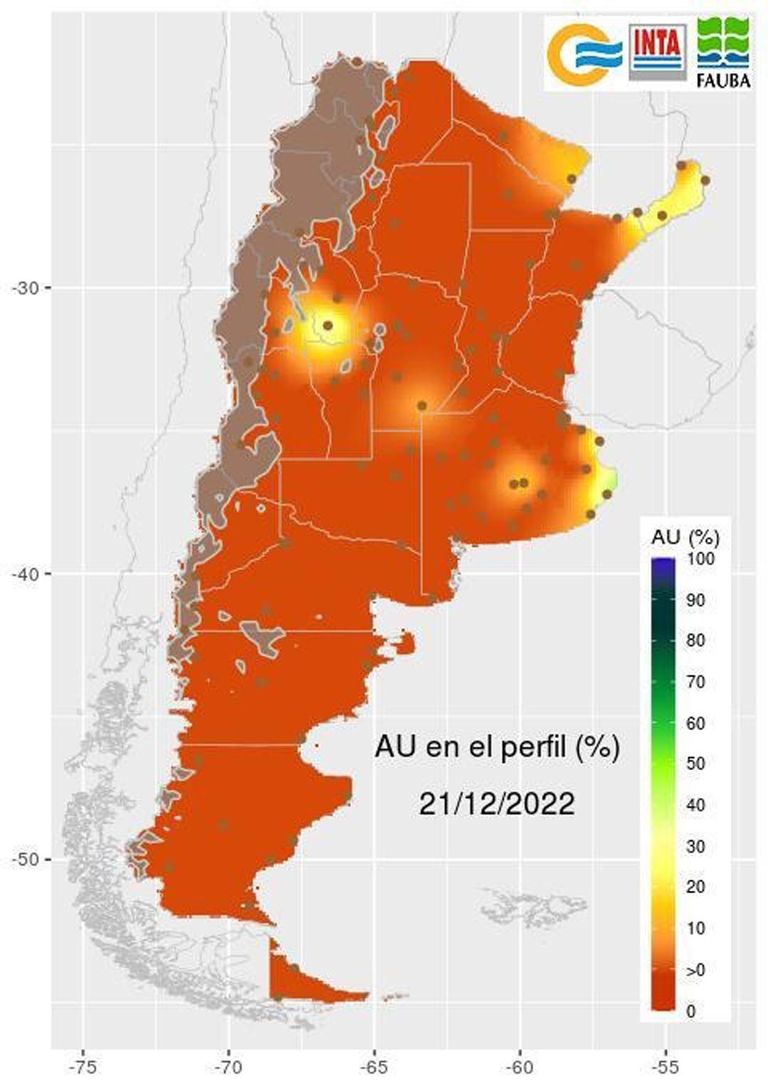 Efecto Niña, mapa de sequía