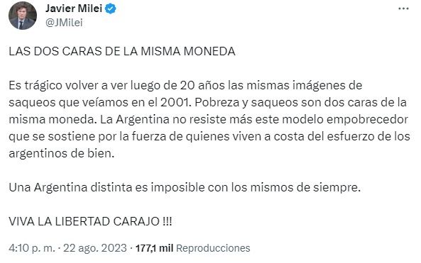 Milei saqueos