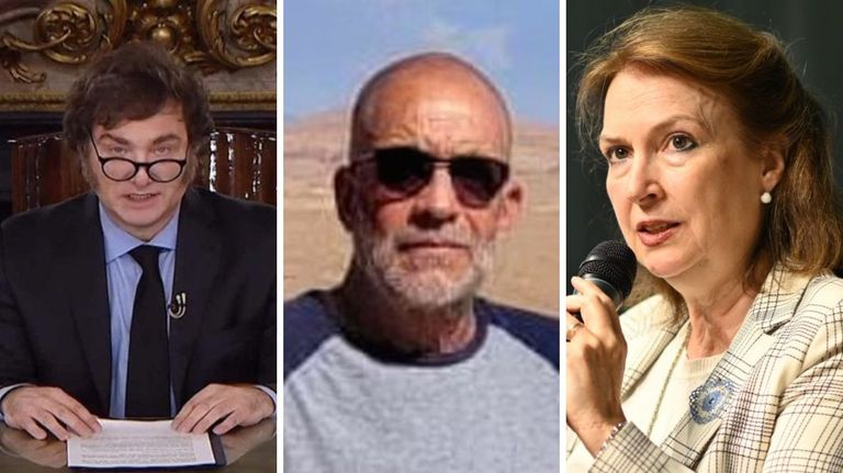 Javier Milei Lior Rudaeff y Diana Mondino 20240507