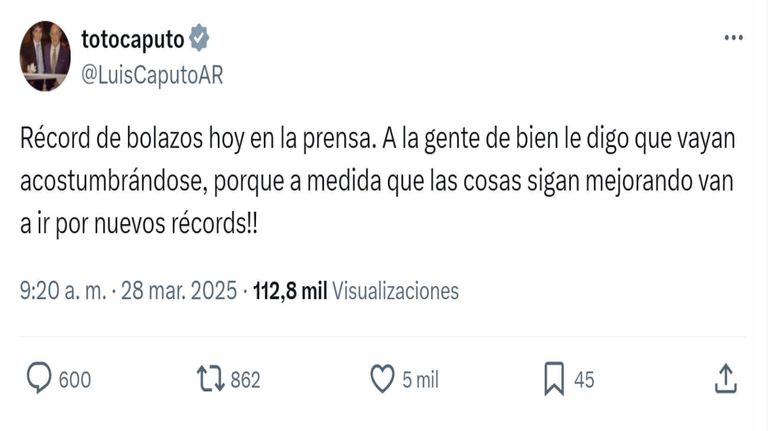 Luis Caputo X 20250328