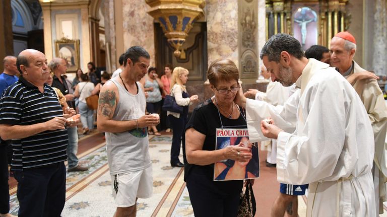 De la misa participaron el arzobispo coadjutor de San Juan, Jorge Lozano, y el cardenal de Buenos Aires, Mario Poli. Foto: Télam.