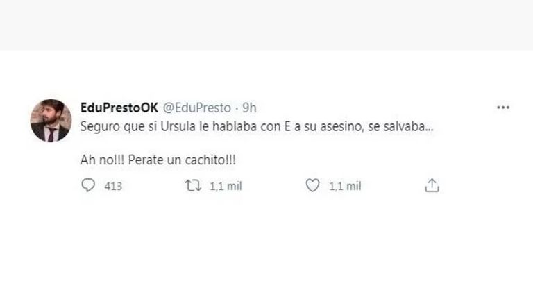 Presto Tweet Femicidio Úrsula
