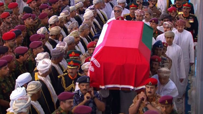El adiós al sultán de Omán, Qaboos bin Said, fue multitudinario.