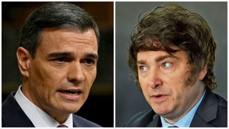 Pedro Sánchez y Javier Milei.
