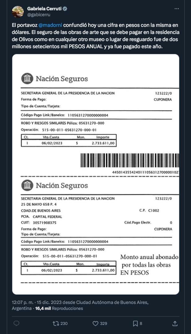 Seguro de los cuadros de Olivos