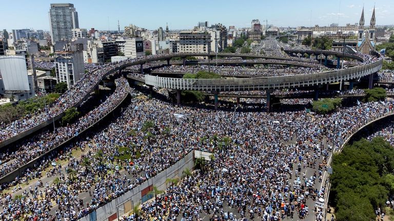Festejos por el campeonato mundial