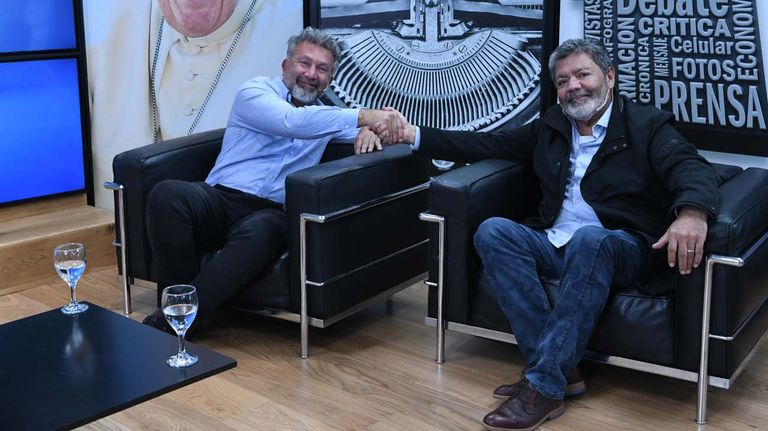 Gerardo Martínez y Teddy Karagozian, en la entrevista con Jorge Fontevecchia.