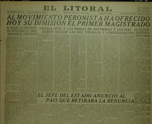 Dimisión de Perón