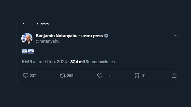 Mensaje de Benjamin Netanyahu