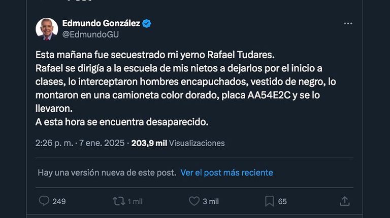 Mensaje de Edmundo González Urrutia
